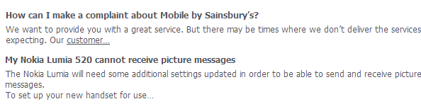 sainsbury's faq incomplete